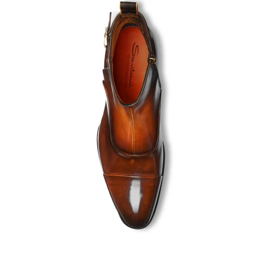 Santoni Leren Enkelboot-Heren Laarzen