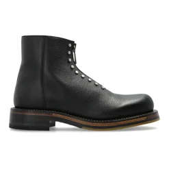 Alexander McQueen Leren enkellaarsjes met studs-Heren Laarzen