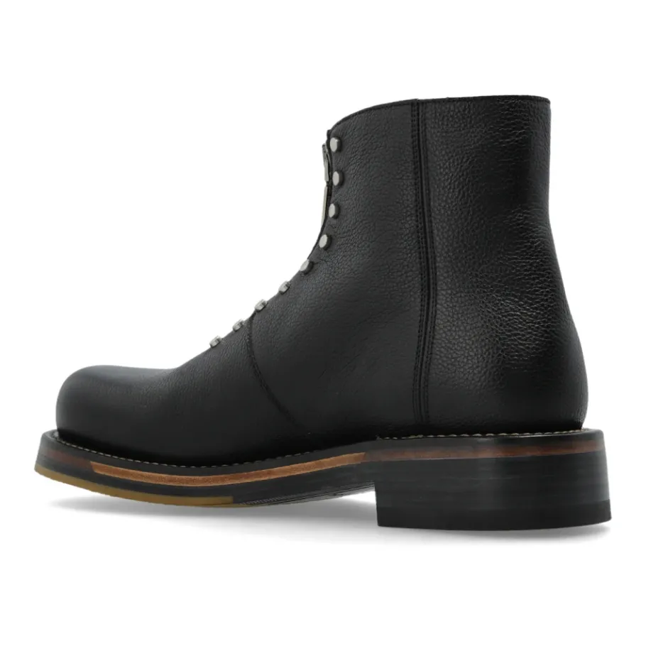 Alexander McQueen Leren enkellaarsjes met studs-Heren Laarzen