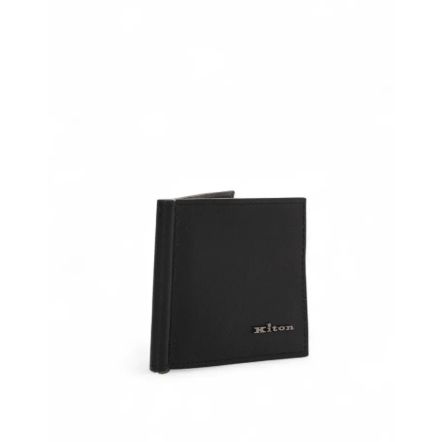 Kiton Leren Geldclip met Kaarthouder Compartimenten-Heren Portefeuilles