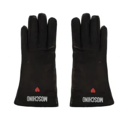 Moschino Leren handschoenen met bedrukt logo-Heren Handschoenen