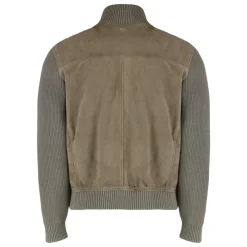 Hugo Leren jack met mouwen van gemengd katoen-Heren Jassen