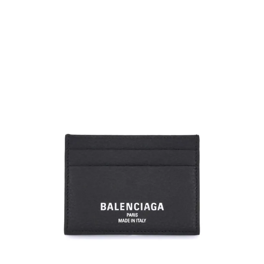 Balenciaga Leren kaarthouder met logoprint-Heren Portefeuilles