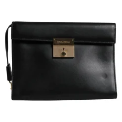 Dolce & Gabbana Leren Logo Plaque Aktetas-Heren Tassen