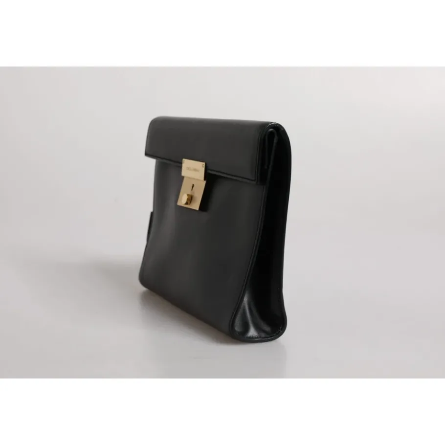 Dolce & Gabbana Leren Logo Plaque Aktetas-Heren Tassen