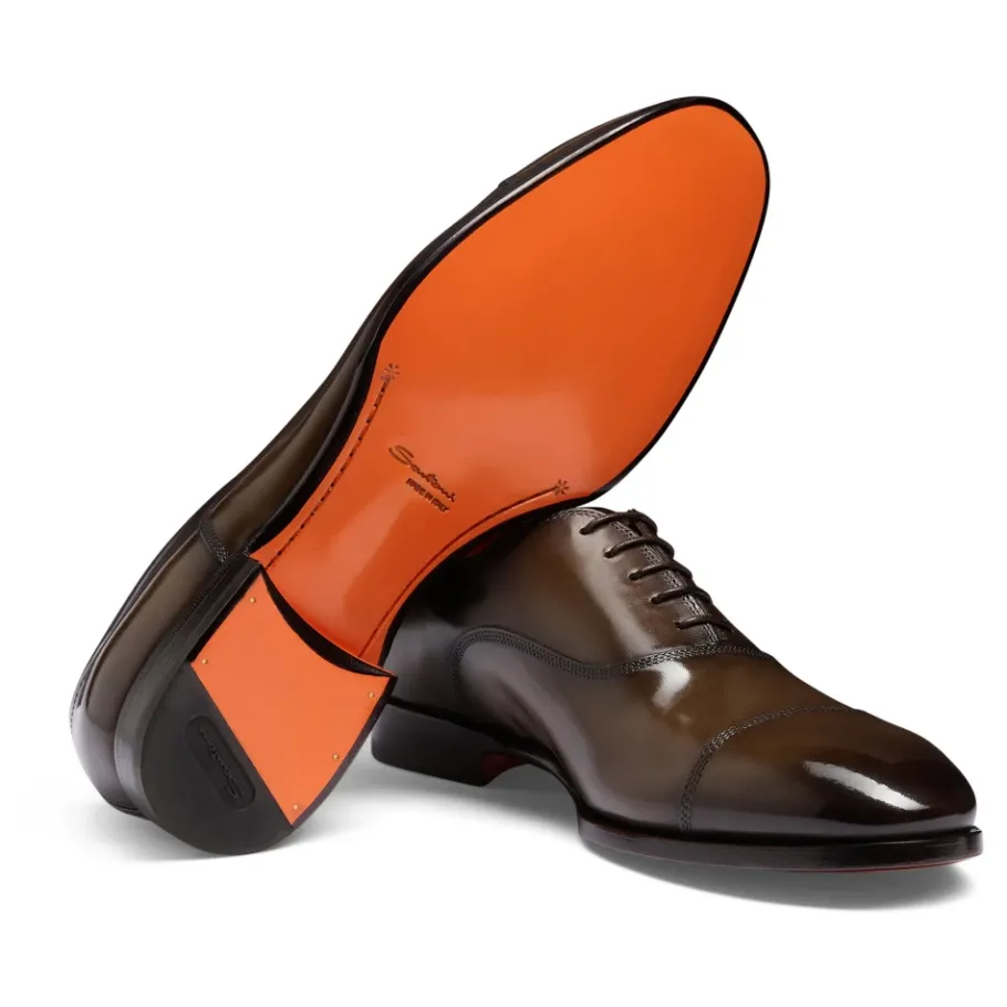 Santoni Leren Oxford Schoen-Heren Instappers & Slip Ons|Nette Schoenen