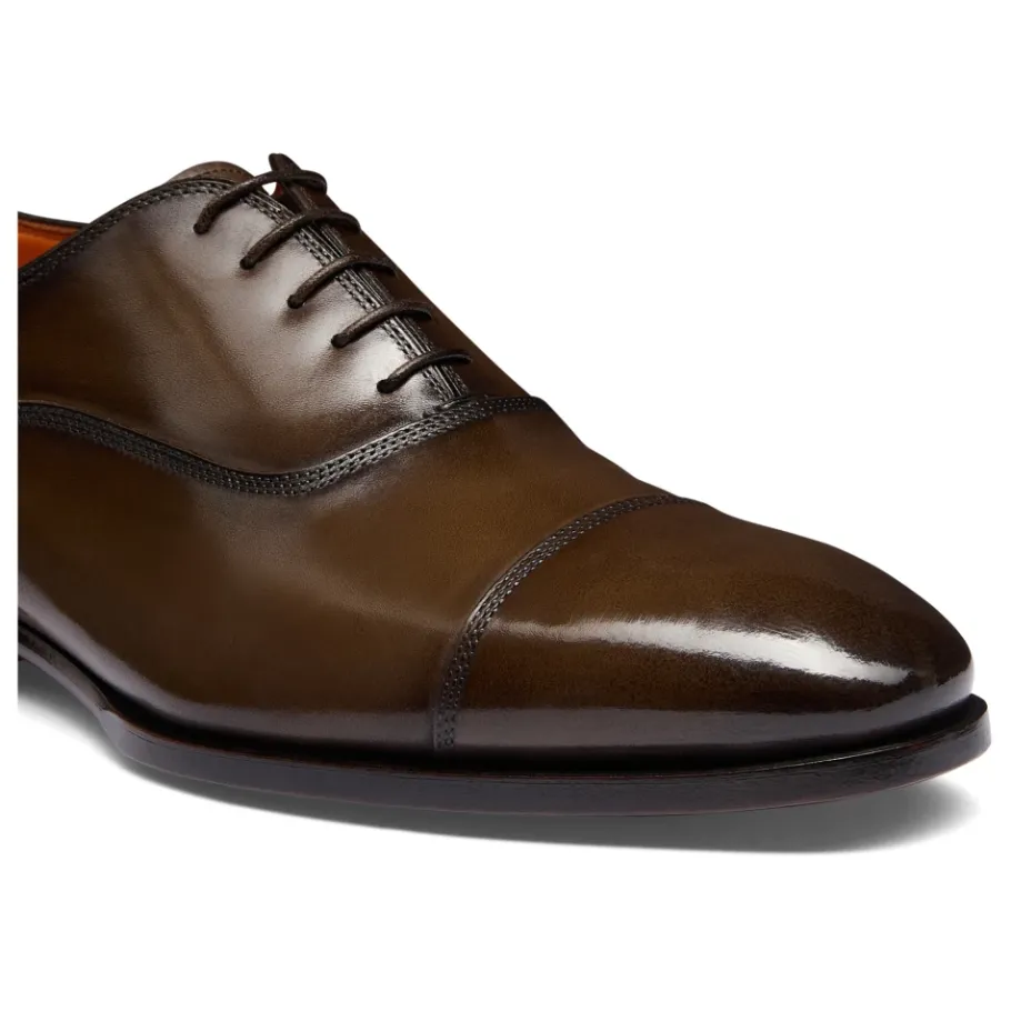 Santoni Leren Oxford Schoen-Heren Instappers & Slip Ons|Nette Schoenen