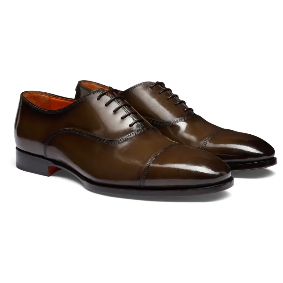 Santoni Leren Oxford Schoen-Heren Instappers & Slip Ons|Nette Schoenen