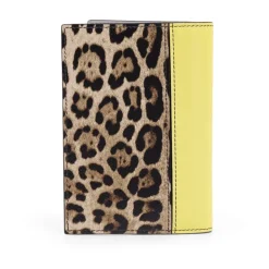 Dolce & Gabbana Leren paspoorthouder met Animalier-print-Heren Portefeuilles