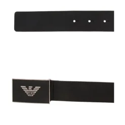 Emporio Armani Leren riem met adelaarsplaat-Heren Riemen