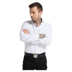 Carlo Colucci Leren riem met crocoprint-Heren Riemen