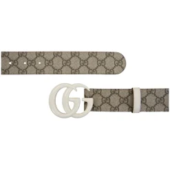 Gucci Leren riem met logo-gesp-Heren Riemen