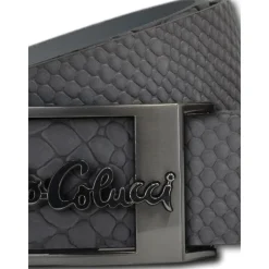 Carlo Colucci Leren riem met reptielreliëf-Heren Riemen