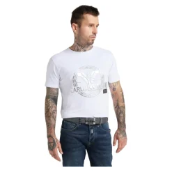 Carlo Colucci Leren riem met reptielreliëf-Heren Riemen