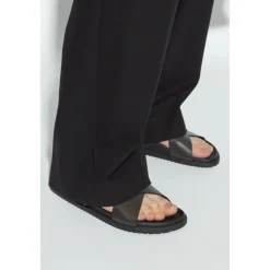 Dolce & Gabbana Leren slippers met logo-Heren Slippers