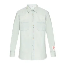 Golden Goose Lichte Distressed Denim Overhemd-Heren Overhemden