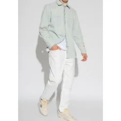 Golden Goose Lichte Distressed Denim Overhemd-Heren Overhemden