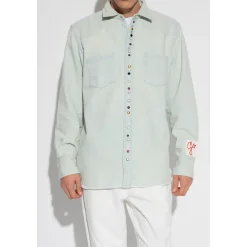 Golden Goose Lichte Distressed Denim Overhemd-Heren Overhemden