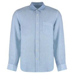 120% Lino Linnen overhemd-Heren Overhemden