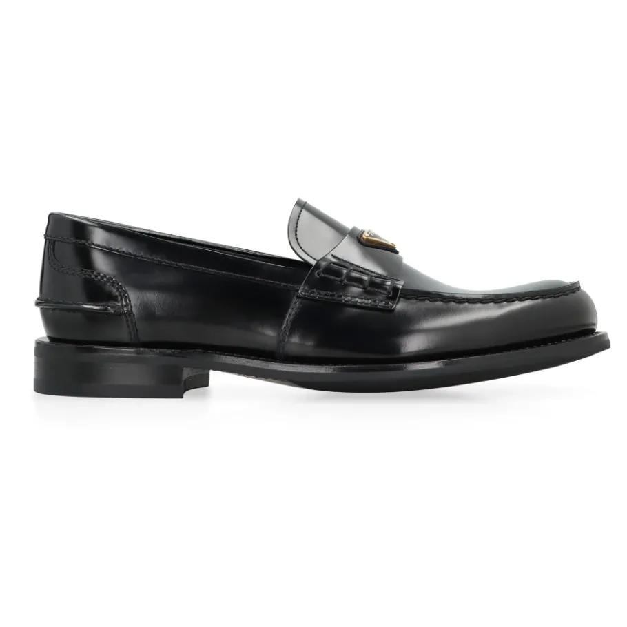 Prada Loafers van geborsteld leer-Heren Instappers & Slip Ons