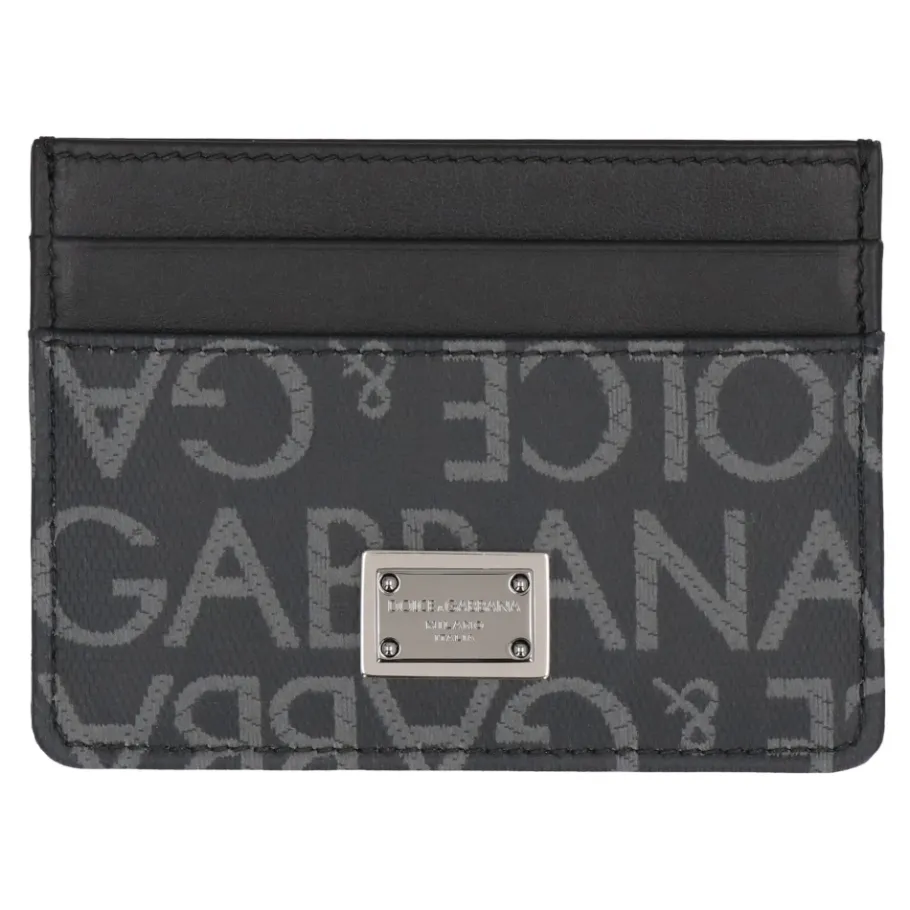Dolce & Gabbana Logo Detail Leren Kaarthouder-Heren Portefeuilles