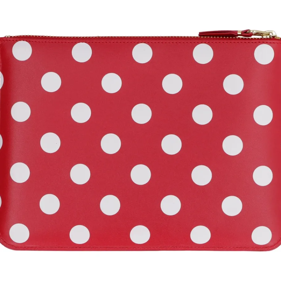 Comme des Garçons Logo Detail Platleren Etui-Heren Portefeuilles