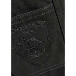 Burberry Logo Geborduurd Broek met Omgeslagen Zoom-Heren Broeken