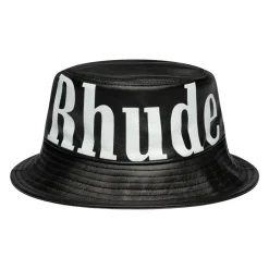 Rhude Logo Leren Bucket Hat-Heren Hoeden