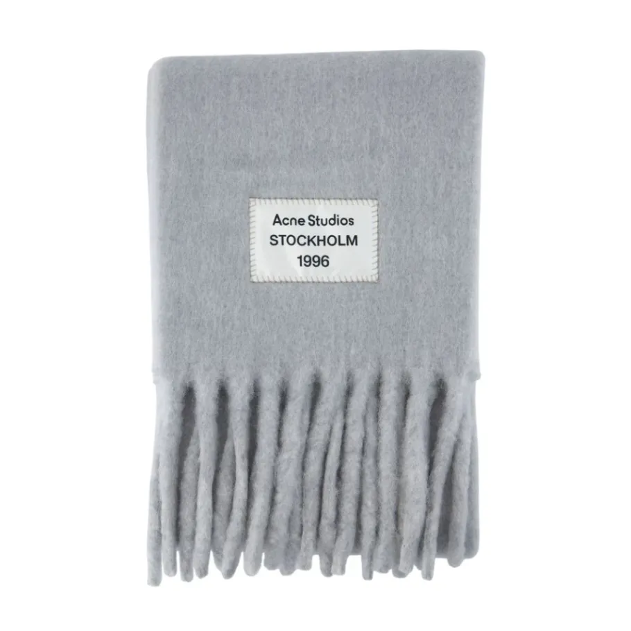 Acne Studios Logo Patch Sjaal met Franjes-Heren Sjaals