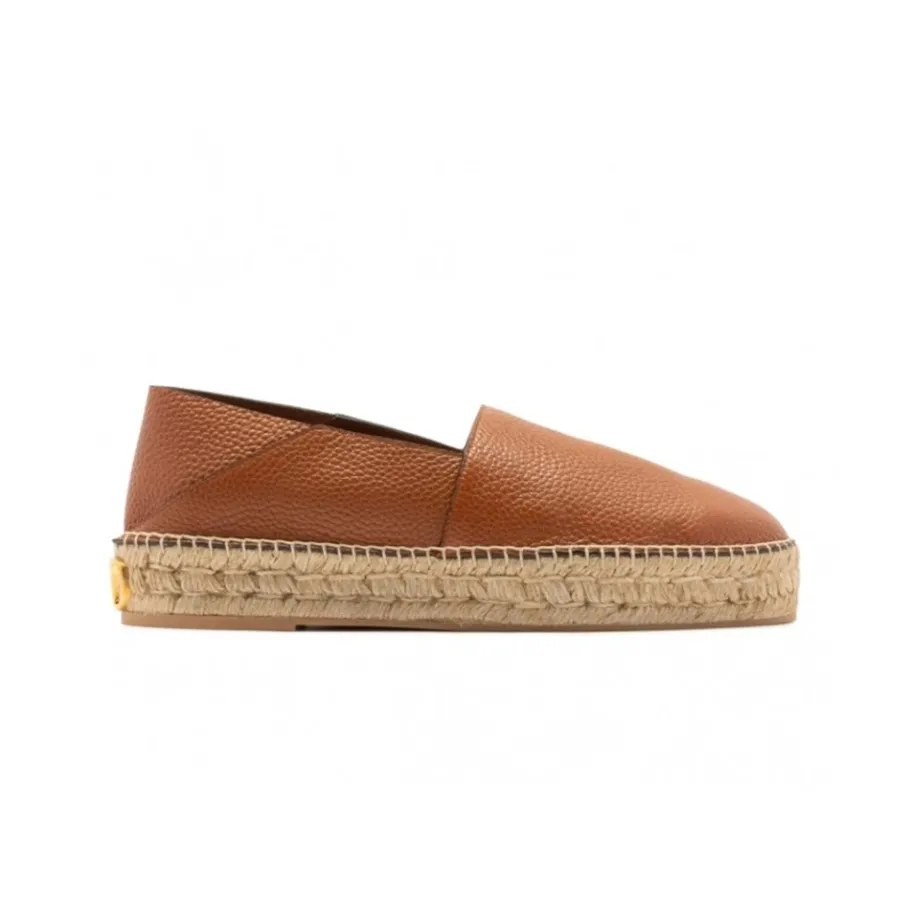 Valentino Garavani Logo-Plaque Leren Espadrilles-Heren Espadrilles