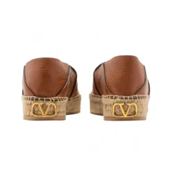 Valentino Garavani Logo-Plaque Leren Espadrilles-Heren Espadrilles