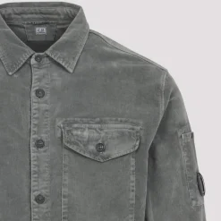 C.P. Company LS Corduroy Shirt 921 GUNMETAL-Heren Overhemden