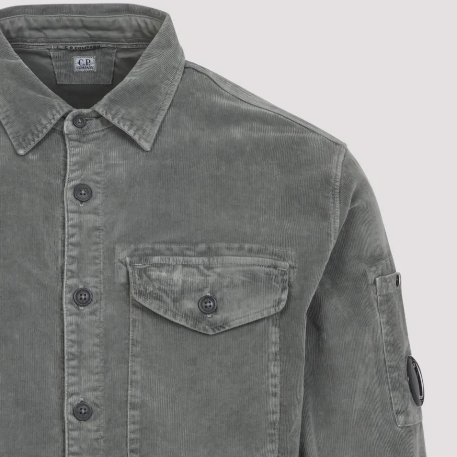 C.P. Company LS Corduroy Shirt 921 GUNMETAL-Heren Overhemden