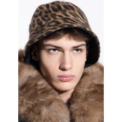 Lanvin Luipaardprint Omkeerbare Bucket Hat-Heren Hoeden