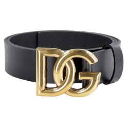 Dolce & Gabbana Lux leren riem met crossover logo gesp-Heren Riemen