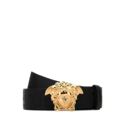 Versace Luxe Leren Riem Nero E Oro-Heren Riemen