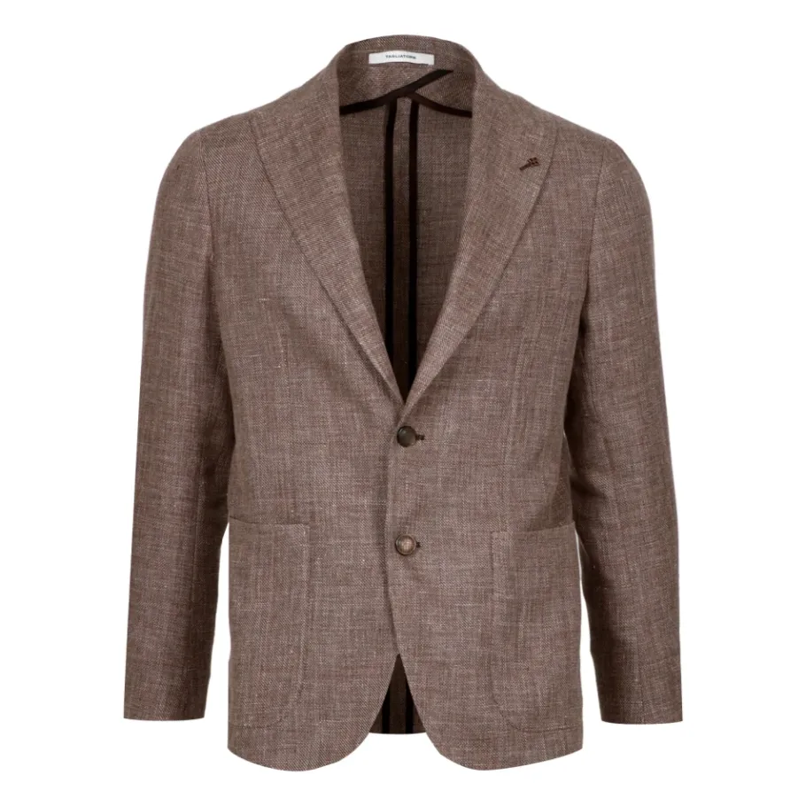Tagliatore Luxe Linnen en Wol Blend Blazer-Heren Kostuums