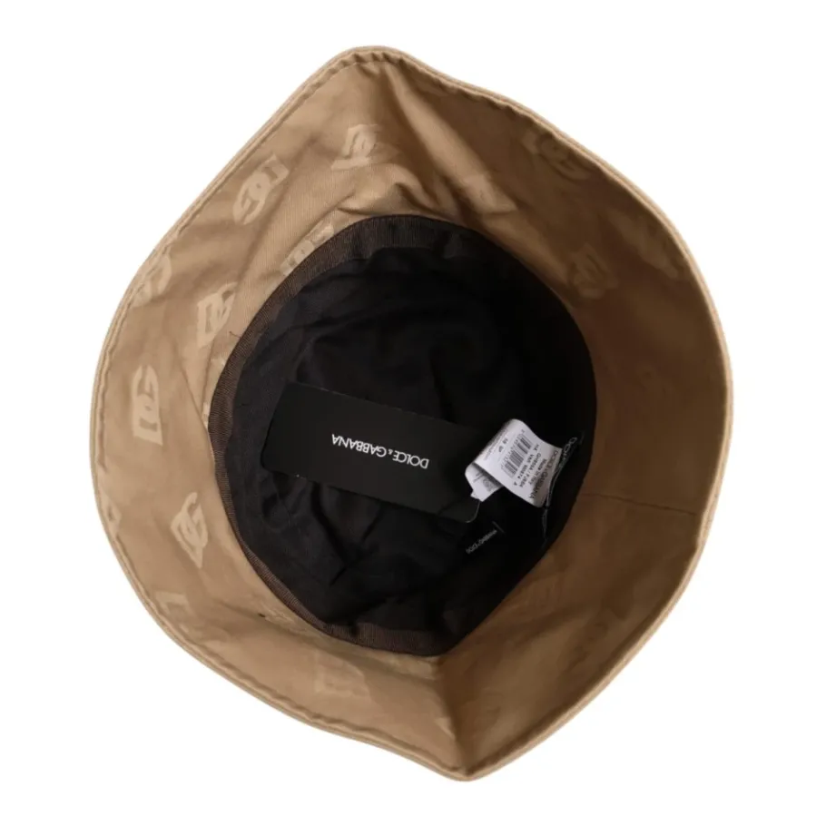 Dolce & Gabbana Luxe Monogram Katoenen Bucket Hat-Heren Hoeden