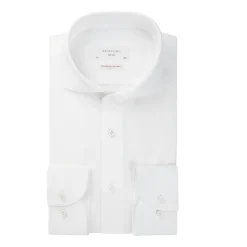 Profuomo Luxe Navy Japans Gebreid Overhemd-Heren Overhemden