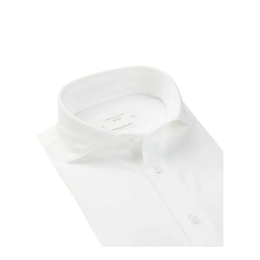 Profuomo Luxe Navy Japans Gebreid Overhemd-Heren Overhemden