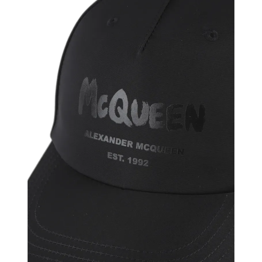 Alexander McQueen Luxe Polyfaille Pet-Heren Petten