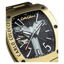 Carlo Colucci Luxe Roestvrijstalen Horloge met Vouwsluiting-Heren Horloges