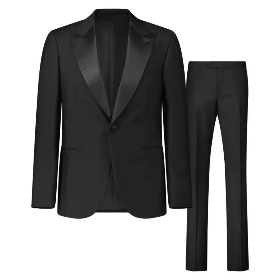 Caruso Luxe Wol en Mohair Smoking-Heren Kostuums