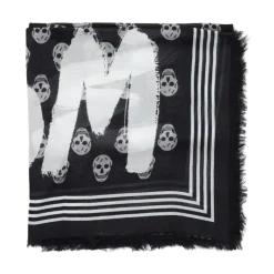 Alexander McQueen Luxe e Skull Print Zijden Sjaal-Heren Sjaals