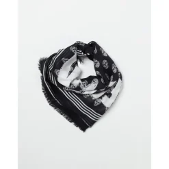 Alexander McQueen Luxe e Skull Print Zijden Sjaal-Heren Sjaals