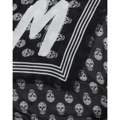 Alexander McQueen Luxe e Skull Print Zijden Sjaal-Heren Sjaals