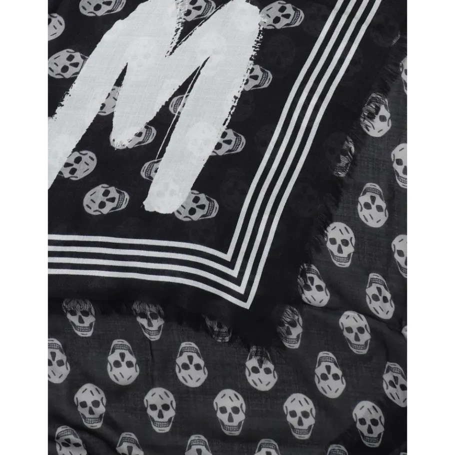 Alexander McQueen Luxe e Skull Print Zijden Sjaal-Heren Sjaals