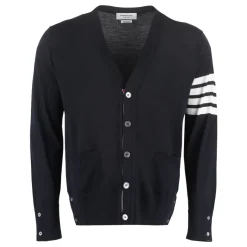 Thom Browne Merino Wool 4-Bar Classic V-Neck Cardigan-Heren Truien & Vesten