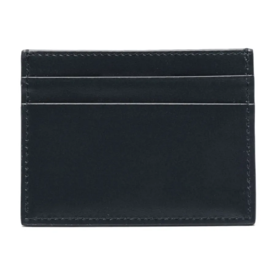 Dolce & Gabbana Midnight Blue Leren Kaarthouder met Logo Print-Heren Portefeuilles