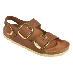 Birkenstock Milano Big Buckle Geolied Leer Cognac-Heren Sandalen